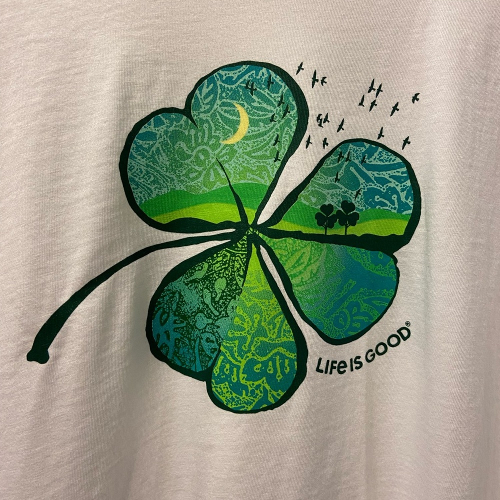 Women’s Life is Good Shamrock Graphic Tee